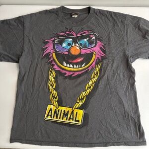 VINTAGE Muppets Shirt Mens Extra Large Gray Short Sleeve 1990s Single Stitch
